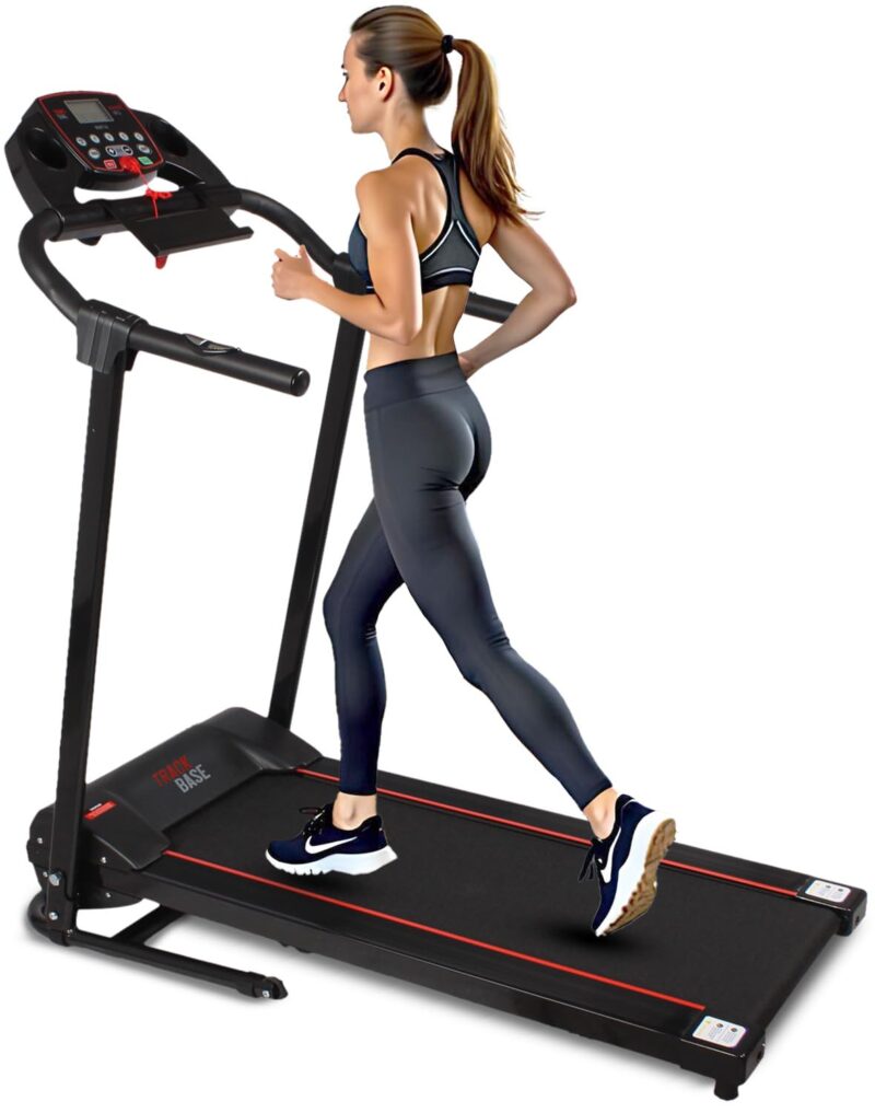 SereneLife SLFTRD18 Folding Treadmill – 0.6–6 MPH, 4-Level Manual Incline, Bluetooth App Sync, 39.3″×15.7″ Belt, Compact Digital Trainer - Image 5