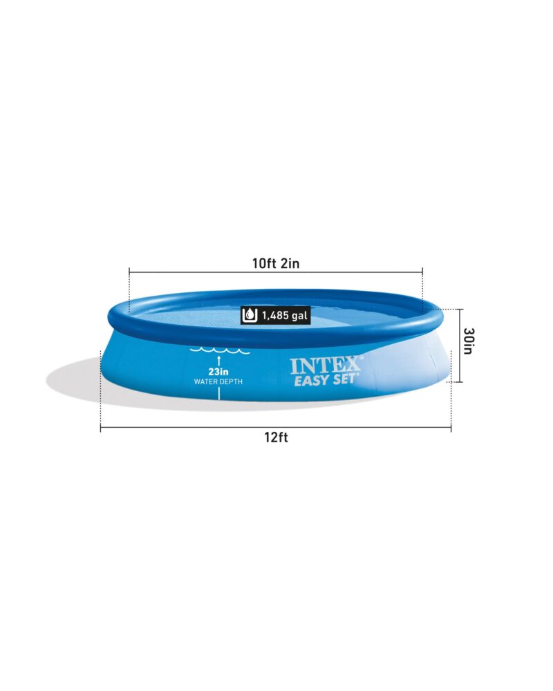 Intex 28167EH Easy Set Inflatable Pool Set – 15ft (4.57m) x 48in (122cm) Round Above Ground Pool with 1,000 GPH Pump, Ladder, Cover & Ground Cloth – 3,736 Gallon (14,141L) Capacity – 3-Ply PVC - Image 43