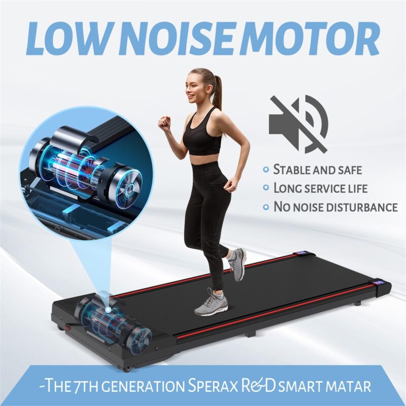 Sperax 3-in-1 Under-Desk Walking Pad – App & Remote-Controlled Vibration Treadmill, 2.5 HP Quiet Motor, 9% Auto-Incline (Red) - Image 16