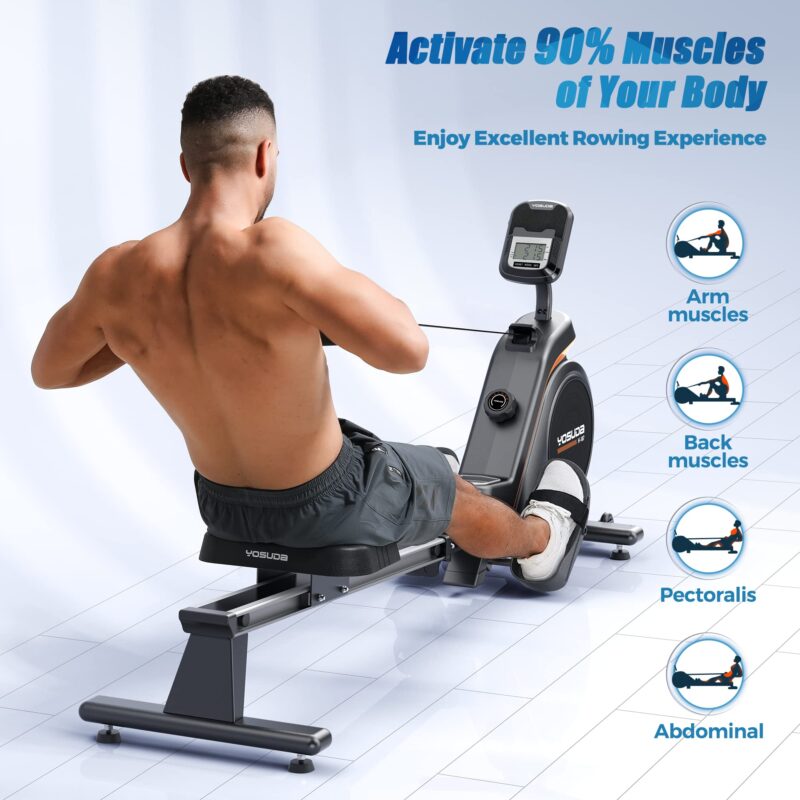 YOSUDA Magnetic & Water Rowing Machine – Foldable Home Rower, 159 kg Capacity, Bluetooth App, Tablet Holder & Comfortable Seat - Image 20