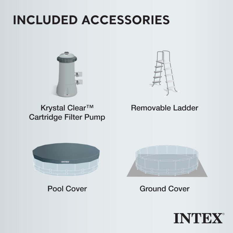 Intex 26701EH Prism Frame 10ft (3.05m) x 30in (76cm) Above Ground Pool Set – 1,185 Gallon (4,486L) Capacity with Filter Pump – Rust & Puncture Resistant, Quick Setup - Image 30