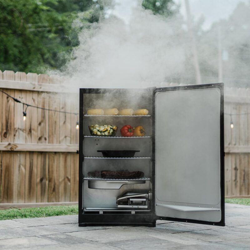 Masterbuilt 30-Inch Digital Electric Vertical Smoker – 710 Sq In Cooking Area, Side Wood Chip Loader, Digital Controls, Chrome Racks & Leg Kit – Model MB20070421, Black - Image 24
