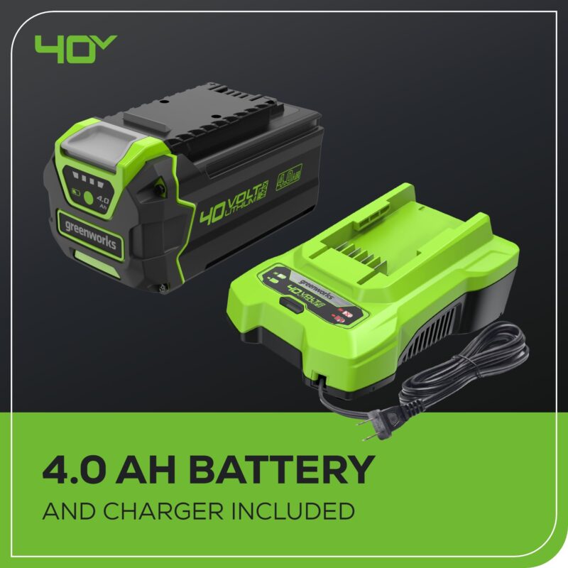 Greenworks 40V Cordless Electric Lawn Mower – 16″ (40.6 cm) Deck, 4.0 Ah Battery, 45 Min Runtime - Image 12