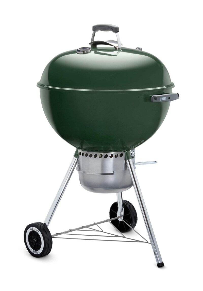 Weber Original Kettle Premium Charcoal Grill – 22-Inch Black BBQ with Hinged Cooking Grate, One-Touch Cleaning System, Heat Retention Lid, and Built-In Thermometer - Image 3