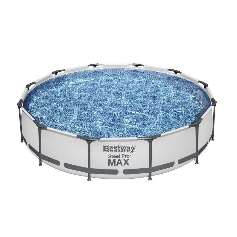 Bestway Steel Pro MAX 12ft (3.66m) x 30in (76cm) Round Above Ground Swimming Pool Set with Filter Pump – 6,473L Capacity – Durable Metal Frame Family Outdoor Pool – Gray - Image 14