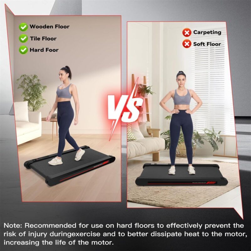 Sperax 3-in-1 Under-Desk Walking Pad – App & Remote-Controlled Vibration Treadmill, 2.5 HP Quiet Motor, 9% Auto-Incline (Red) - Image 12