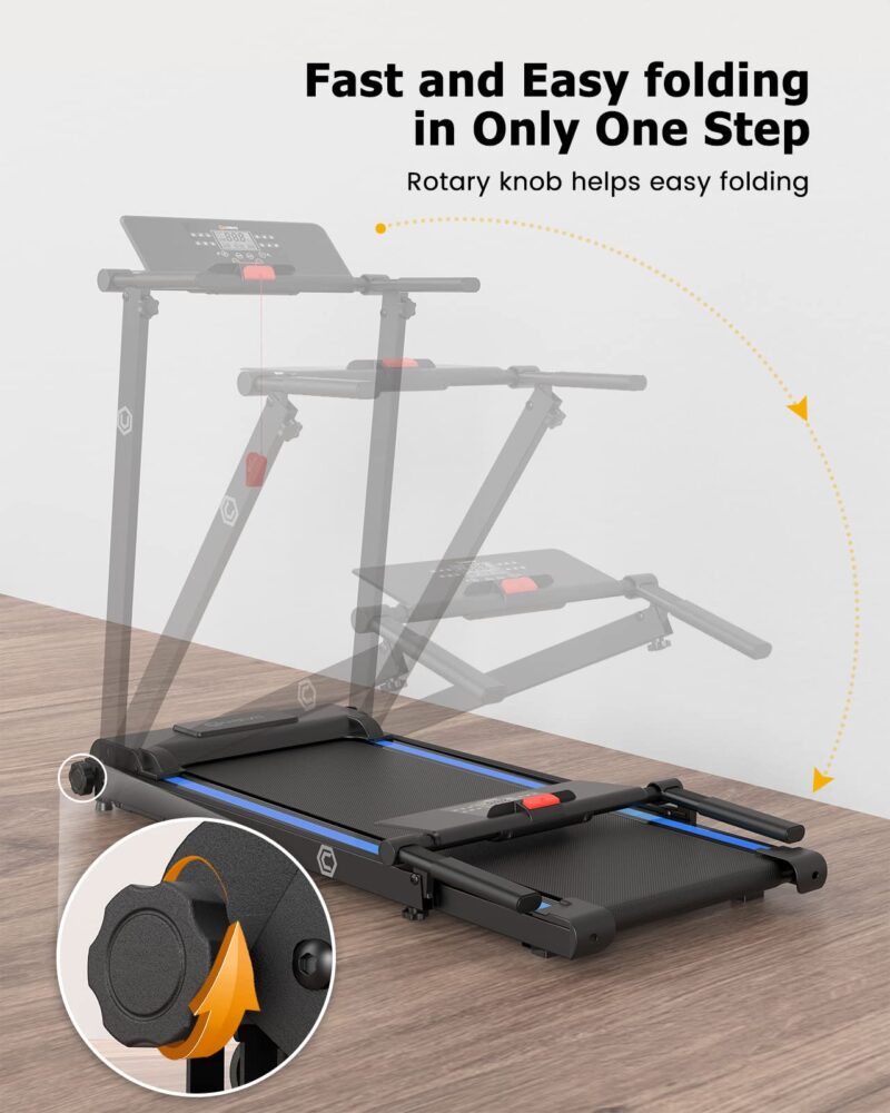 UREVO Under-Desk Walking Pad Treadmill – 0.6–6.2 MPH (1–10 km/h), 100 kg Capacity, Remote Control & LED Display, Foldable Compact Design - Image 14