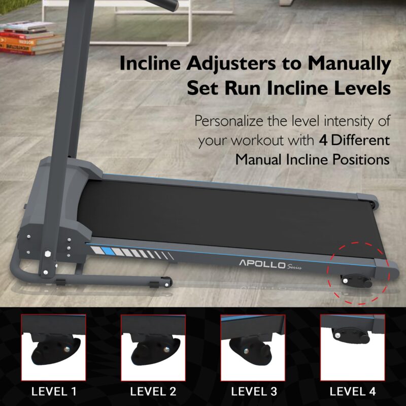 SereneLife SLFTRD18 Folding Treadmill – 0.6–6 MPH, 4-Level Manual Incline, Bluetooth App Sync, 39.3″×15.7″ Belt, Compact Digital Trainer - Image 30