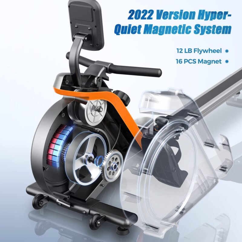 YOSUDA Magnetic & Water Rowing Machine – Foldable Home Rower, 159 kg Capacity, Bluetooth App, Tablet Holder & Comfortable Seat - Image 19