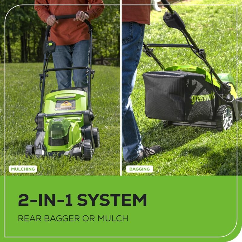 Greenworks 48V Brushless Cordless Push Lawn Mower – 17″ (43 cm) Deck, Dual 4.0 Ah Batteries & Rapid Charger, 45 Min Runtime - Image 16