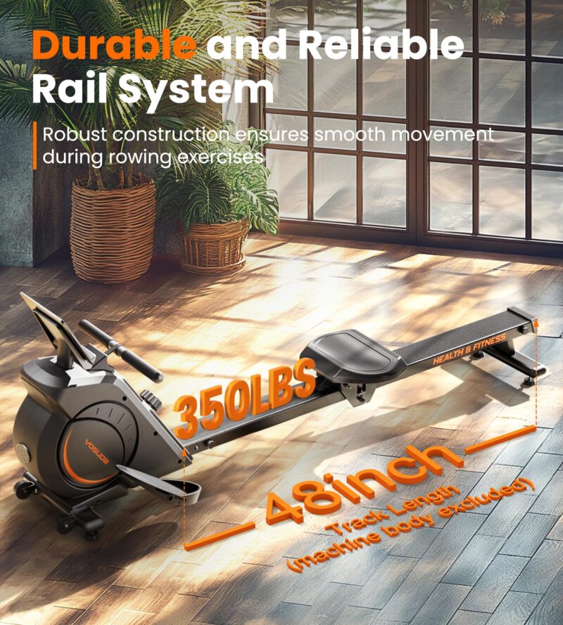 YOSUDA Magnetic & Water Rowing Machine – Foldable Home Rower, 159 kg Capacity, Bluetooth App, Tablet Holder & Comfortable Seat - Image 6