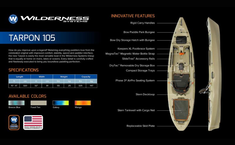 Wilderness Systems Tarpon 105 – 10’6″ Sit-On-Top Kayak – Phase 3 AirPro Seat & Large Storage - Image 33