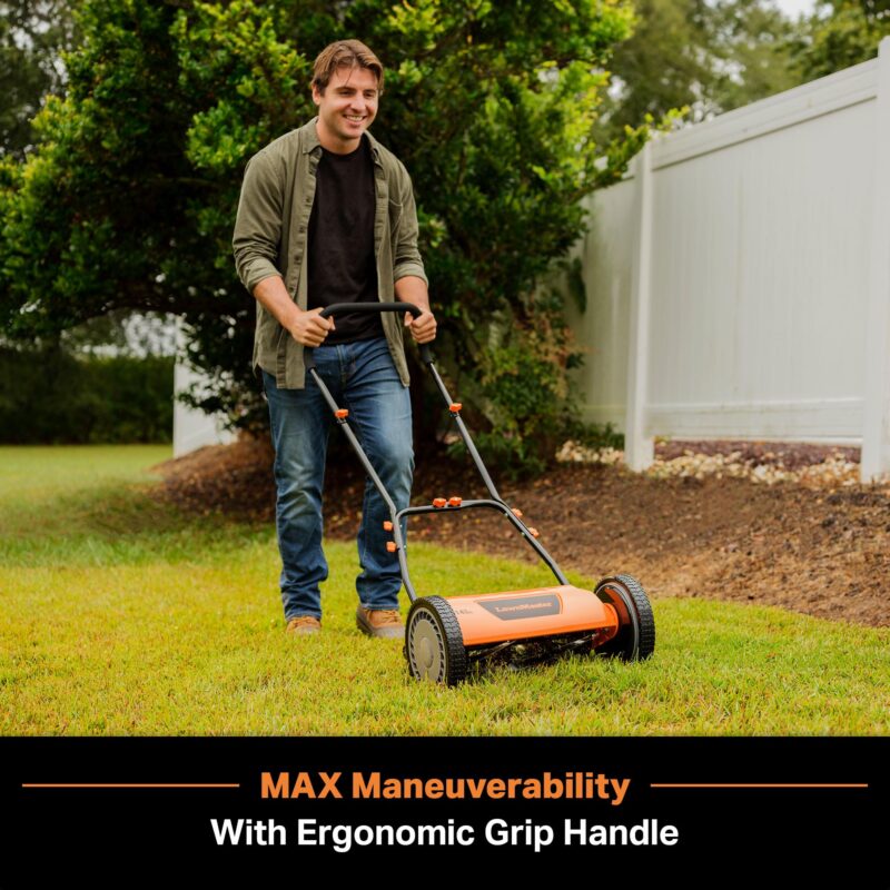 LawnMaster 16″ (40.6 cm) 5-Blade Manual Reel Lawn Mower – 4-Position Height, 22 lb (10 kg) - Image 5