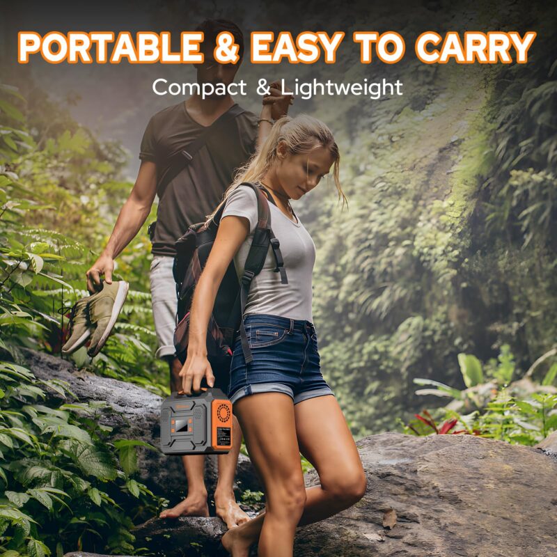 ZeroKor 300W Portable Solar Generator with 60W Foldable Panel – 280Wh Lithium Battery Power Station – Pure Sine Wave 110V AC/DC/USB Outlets – 5.1 lbs (2.3 kg) Lightweight – for RV, Home Backup, Camping - Image 6