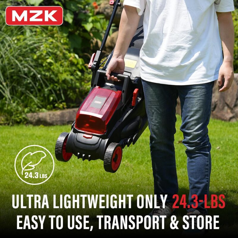 MZK 40V (2×20V) Cordless Electric Lawn Mower – 13″ (33 cm) Deck, Dual 4.0 Ah Batteries & 4-Position Height - Image 4