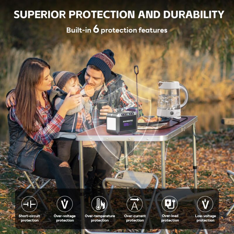 MARBERO M82 Portable Power Station – 88Wh/24000mAh Lithium Battery | 80W AC Output | Solar Rechargeable Backup Power Bank for Camping, Emergency, RV & Outdoor Use - Image 70