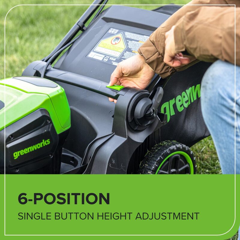 Greenworks 60V Brushless Cordless Push Lawn Mower – 17″ (43 cm) Deck, 4.0 Ah Battery & 3 A Rapid Charger, 40 Min Runtime - Image 46