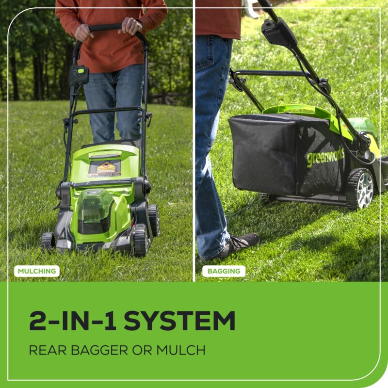 Greenworks 48V Brushless Cordless Push Lawn Mower – 17″ (43 cm) Deck, Dual 4.0 Ah Batteries & Rapid Charger, 45 Min Runtime - Image 62