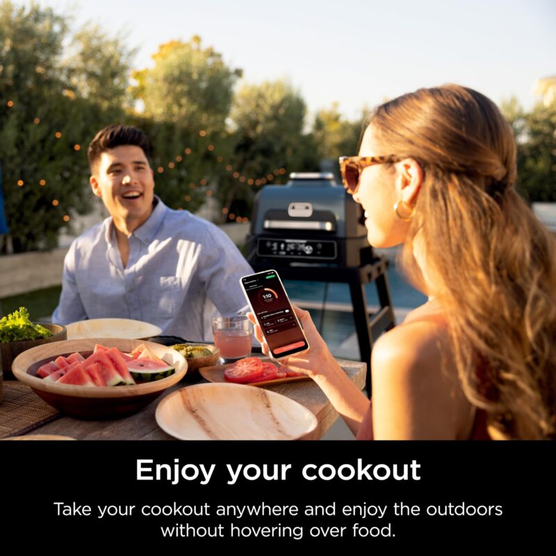 Ninja Woodfire Pro XL OG850 Electric Outdoor Grill and Smoker – 4-in-1 Portable BBQ with Built-In Thermometer, Air Fry, Bake, and Real Woodfire Flavor – Stainless Steel, 22-Inch, Dark Grey - Image 22