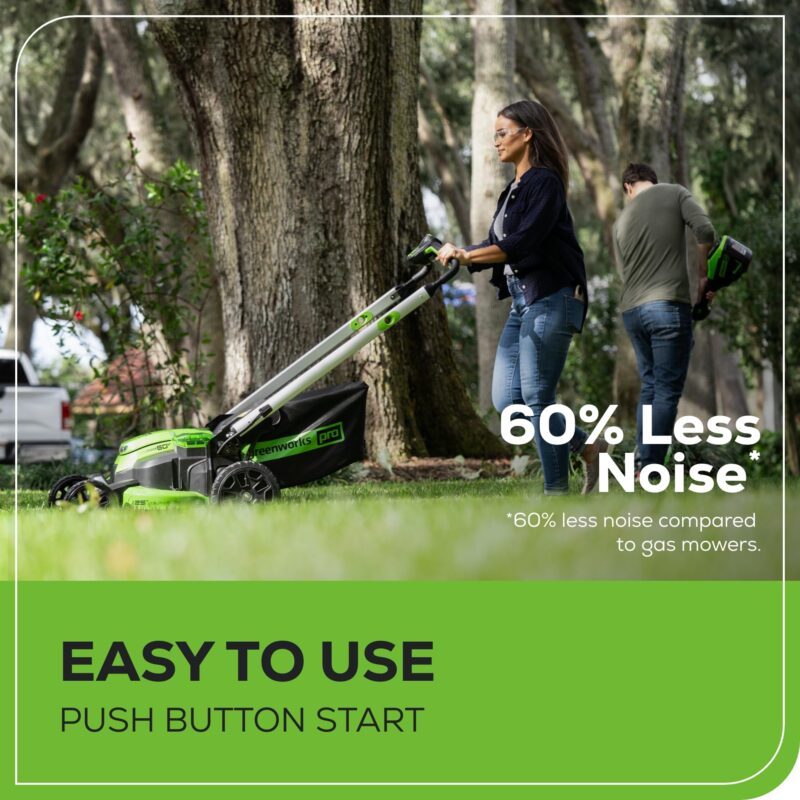 Greenworks 60V Brushless Cordless Push Lawn Mower – 17″ (43 cm) Deck, 4.0 Ah Battery & 3 A Rapid Charger, 40 Min Runtime - Image 39