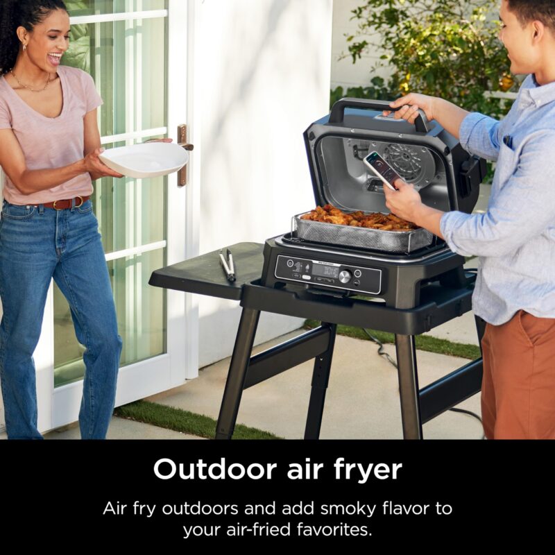 Ninja Woodfire Pro XL OG850 Electric Outdoor Grill and Smoker – 4-in-1 Portable BBQ with Built-In Thermometer, Air Fry, Bake, and Real Woodfire Flavor – Stainless Steel, 22-Inch, Dark Grey - Image 17
