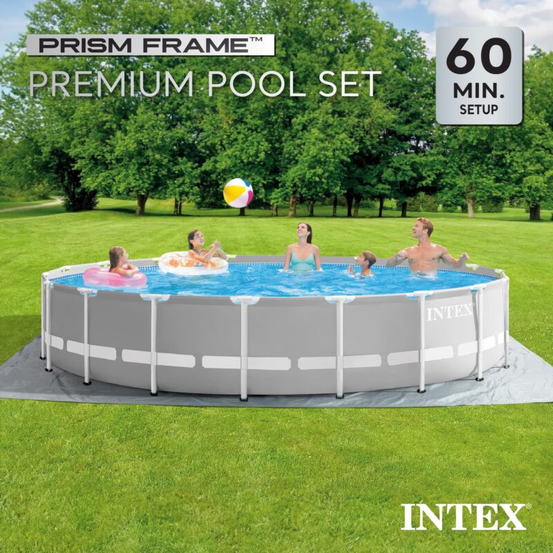Intex 26701EH Prism Frame 10ft (3.05m) x 30in (76cm) Above Ground Pool Set – 1,185 Gallon (4,486L) Capacity with Filter Pump – Rust & Puncture Resistant, Quick Setup - Image 60