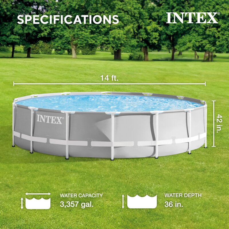 Intex 26701EH Prism Frame 10ft (3.05m) x 30in (76cm) Above Ground Pool Set – 1,185 Gallon (4,486L) Capacity with Filter Pump – Rust & Puncture Resistant, Quick Setup - Image 28