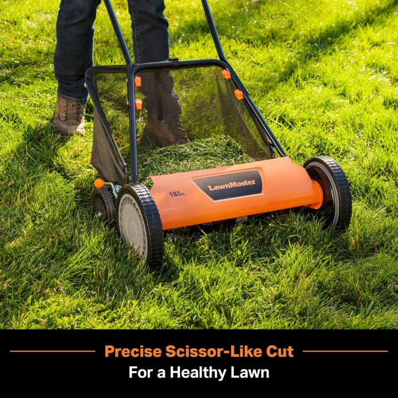 LawnMaster 16″ (40.6 cm) 5-Blade Manual Reel Lawn Mower – 4-Position Height, 22 lb (10 kg) - Image 10