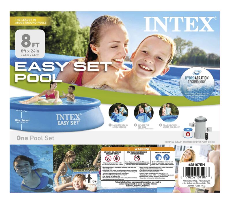 Intex 28167EH Easy Set Inflatable Pool Set – 15ft (4.57m) x 48in (122cm) Round Above Ground Pool with 1,000 GPH Pump, Ladder, Cover & Ground Cloth – 3,736 Gallon (14,141L) Capacity – 3-Ply PVC - Image 39